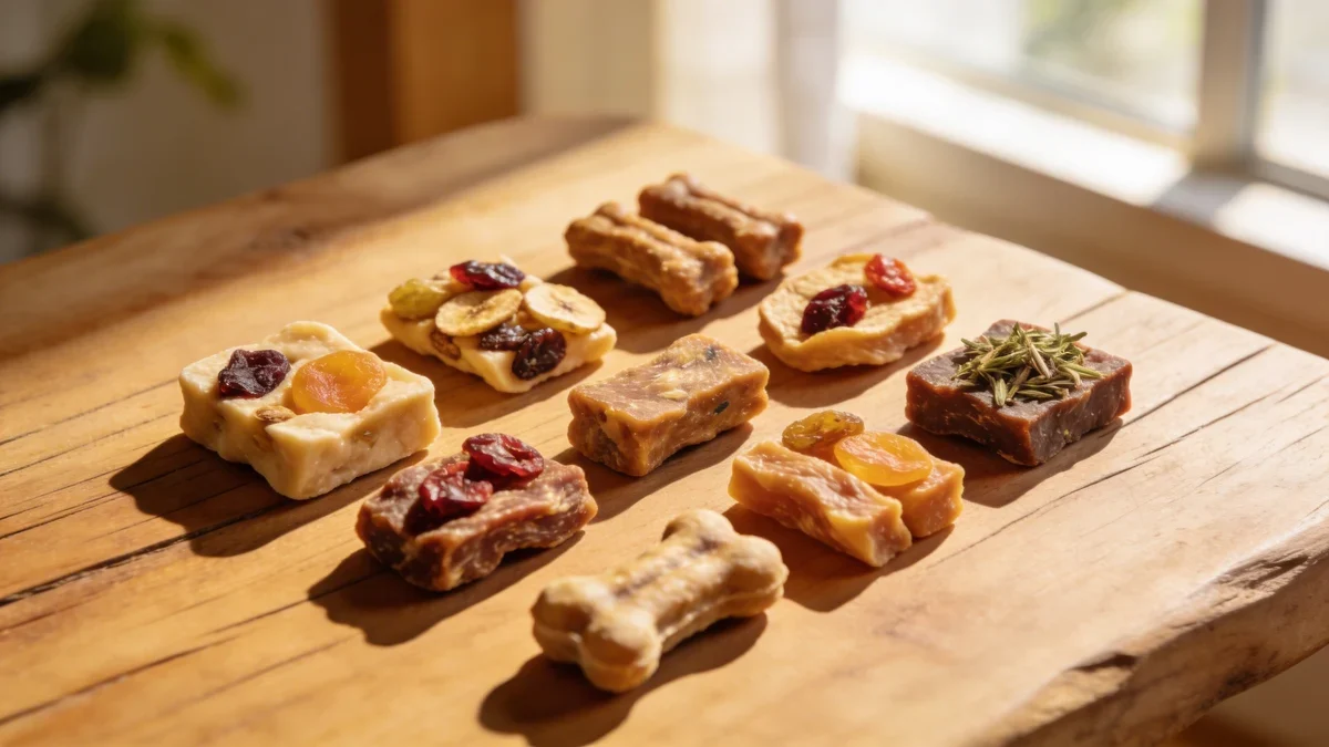 picky dog treats arranged as a premium Korean dog treats hero image