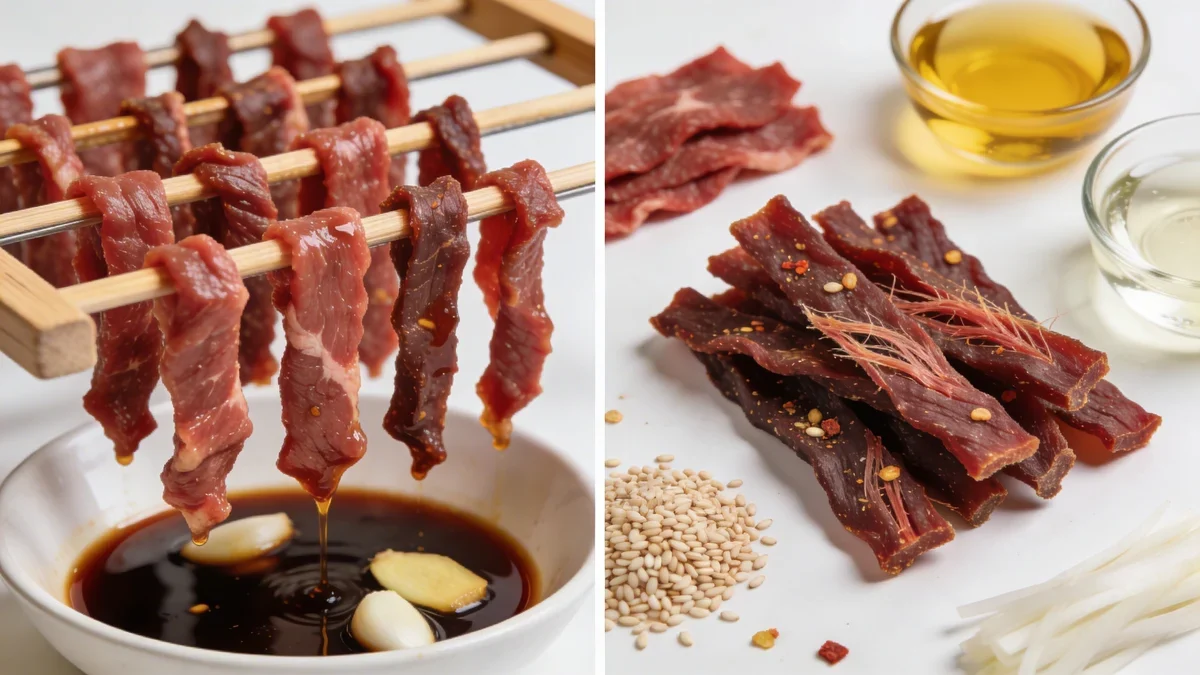korean beef jerky for dogs how its made and what to look for comparison image showing treat quality and ingredients