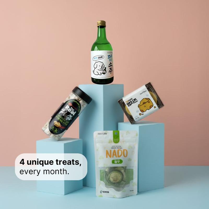 Clean packshot of Korean treats without artificial dog compositing.
